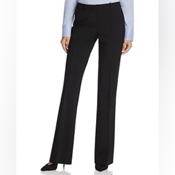 Hugo Boss Black Trousers Belt Loops Flare Leg Size 4 - Picture 12 of 13